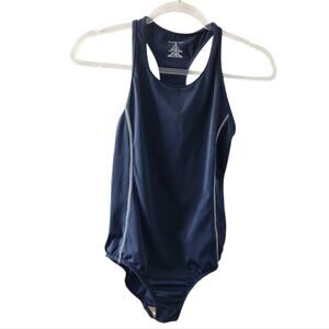 Lands' End Girls One Piece Swimsuit Navy Blue Size 11-12 Kids Bathing Suit